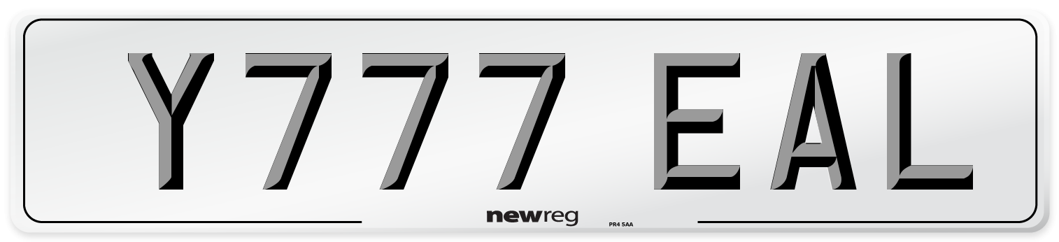 Y777 EAL Number Plate from New Reg